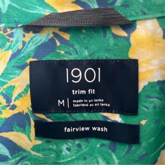 1091 men’s short sleeve tropical print shirt - Picture 4 of 5